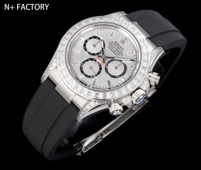 N Factory Rolex Daytona 40mm 7750/4310/4131 Movement 904L Steel White Face Diamond Bezel Watch